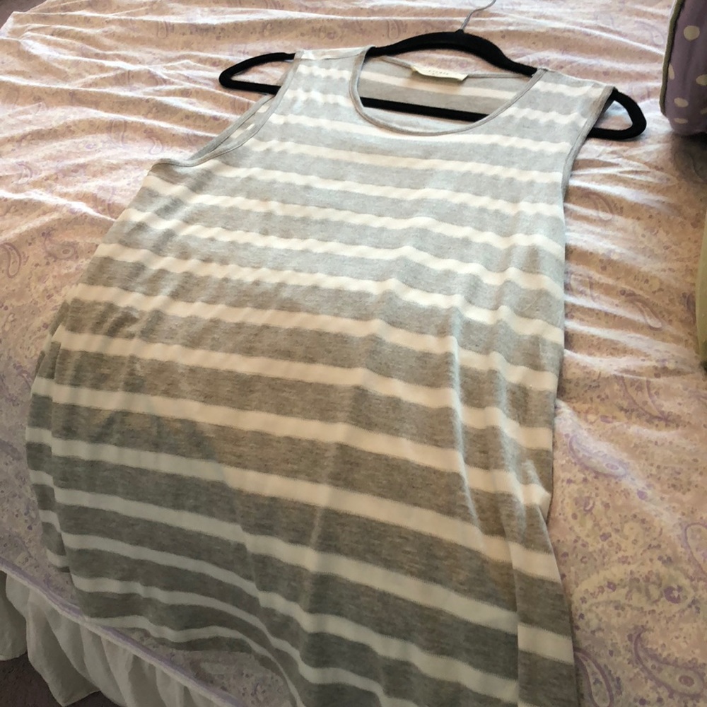 Super soft grey and white stripe tank